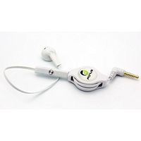 Retractable Headset Mono Handsfree Earphone Mic Single Earbud Headphone Wired [3.5mm] [White] for Boost Mobile Samsung Galaxy J7 Perx - Boost Mobile Samsung Galaxy J7 Refine