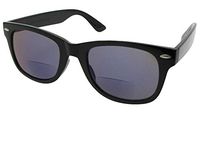 Style B10 Retro Look Mirror Lens Bifocal Sunglasses With Sunglass Rage Pouch (Shiny Black Frame-Gray Lenses, 3.50)