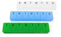 Weekly Pill Organizer - 8.38 inch Translucent Pill Boxes for Taking Medications Multiple Times a Day (3 Times a Day)