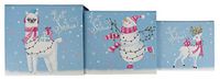 Set of 3 Beautiful Holiday Gift Boxes! Great to Put Gifts in or to Give! Wonderful Prints and Sturdy Construction! (Llama)