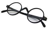 Reading Glasses with Spring Hinge - Professer Round Readers Men- Reading Eyeglasses Women Black Frame +0.0