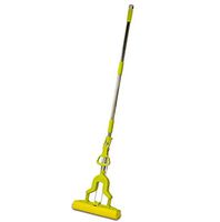 Folding Squeeze Sponge Mop Home Dormitory Cotton Mop to Send Replacement Head,Green