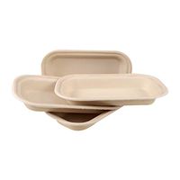 11"x6"Square Natural plates set of 50 in pack 100% Eco friendly disposable Sugarcane bamboo leaf plates bowl Diposable party plates Mircowavable & safe for hot & cold food(SAVE ENVIRONMENT) AHEP018