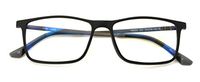 TR90 With Flexible Titanium B Temple Rectangle Reading Glasses - Blue AR Coating - Reduce fatigue, strain, dry eye from computer usage. (Matte Black, 2.75)