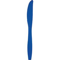 Club Pack of 288 Cobalt Blue Premium Heavy-Duty Plastic Party Knives