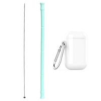 Qjoy Reusable Silicone Straws Portable Collapsible Drinking Straw with Carrying Case Cleaning Brush
