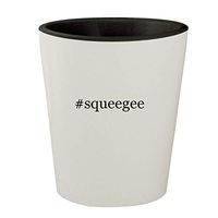 #squeegee - White Outer & Black Inner Hashtag Ceramic 1.5oz Shot Glass