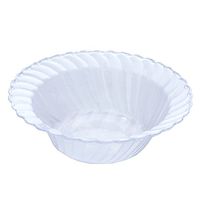 BalsaCircle 60 pcs 5 oz Clear Waved Plastic Round Bowls - Disposable Wedding Party Catering Tableware