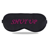 Sleep Eye Mask for Men Women, Night Sleep Mask, Block Out Light, Soft Comfort Eye Shade Cover for Travel Office Home Blindfold with Adjustable Strap Black (Shut up Red）)