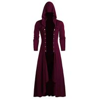 Kininana Cardigan Men Fashion Retro Pure Steam Punk Gothic Wind Cloak Coat Casual Slim Button Hooded Jacket Streetwear