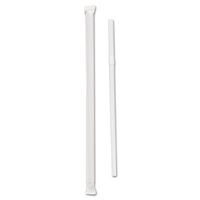 SOLO Cup Company Wrapped Jumbo Flexible Straws, Polypropylene, 7 5/8 inch Long, White, 400/Pack