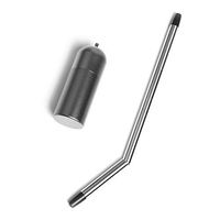 Stainless Steel Drinking Straw, ONEVER Portable and Folding Ultra Long Metal Drinking Straw Reusable Straws with Cleaning Brush (Gray)
