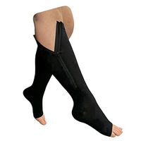 HealthyNees Open Toe 15-20 mmHg Zipper Compression Big Plus Extra Wide Calf Sock