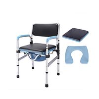 Bedside Commode, Commode Chair, Shower Chair, with Arm Toilet Bathroom 3n1 Bedside Commodes Portable Toilet Aluminum Alloy Duromed Removable Folding Bearing Weight 150kg (Color : Black)