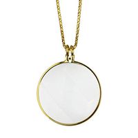 LRXG Reading Magnifier, 10X Chain Necklace Loupe Pendant with 1.65" Glass Lens for Reading Jewelry Inspecting Gift (Color : Gold)