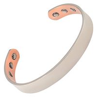 MAGNETJEWELRYSTORE Copper Magnetic Therapy Bracelet High Power Shiny Silver Grand