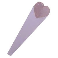 Heart Flower Wrapping Paper Bouquet Packaging Bag Diamond Shape Floral Art Flower Sleeves for Single Rose, 20 Pcs Purple