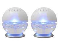 EcoGecko 2 Units Little Squirt Glowing Water, Air Revitalizer, Air Freshener, Room Aromatizer, Aromatherapy, Aroma and Essential Oil Diffuser with 10ML Lavender Oil, White