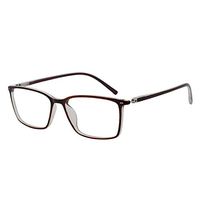OCCI CHIARI Men Fashion Rectangular Reading Glasses Spring Hinge (Brown/Transparent, 1.5)