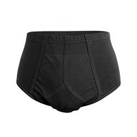 2-Pack Men’s Incontinence Underwear Cotton Regular Absorbency Reusable Washable Urinary Incontinence Briefs for Prostate Surgical, Elder, Long Driving