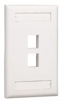 Panduit NK2FIWY 1-Gang 2-Port Faceplate with Label, Off White