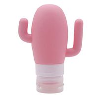 LALANG Cactus Recharge Bottles Hook Bottle Travel Containers Soft Silicone Travel Containers Squeezable Bottles (Pink)