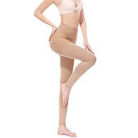 SWOLF Compression Pantyhose Women Men, 20-30 mmHg Graduated Firm Support Footless Compression Stockings - Rootless Waist High Edema Moderate Varicose Veins Medical Compression Tights (Beige, Medium)