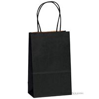 5.25"x3.25"x8" - 50 Pcs - Bagsource Black Kraft Paper Bags, Shopping, Mechandise, Party, Gift Bags