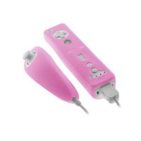 Pink Soft Silicone Skin Case Cover for Nintendo Wii Remote and Nunchuck Controller