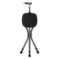 Crutches Multifunctional Aluminum Alloy Elderly Walker Cane Stool Walking Stick Chair (Color : Brown Black)
