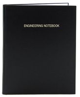 BookFactory Black Engineering Notebook - 240 Pages (.25" Grid Format), 8" x 10", Black Cover, Smyth Sewn Hardbound (LIRPE-240-SGR-A-LKT4)