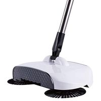 Cyt Hand Push Broom Dustpan Sweeper Household Combined Vacuuming Non-Electric Adjustable Length (color : White)