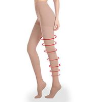 DCCDU Medical Compression Pantyhose for Women & Men, Gradient Compression Support Pantyhose Firm Support 20-30 mmHg Treatment Swelling, Varicose Veins, Edema(UP Grade) (Close toe Beige, XL)