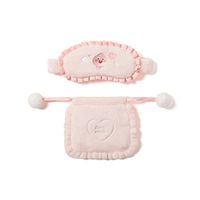 KAKAO FRIENDS Official- Lovely Apeach Soft Sleeping Mask with Plush Pouch (Pink)