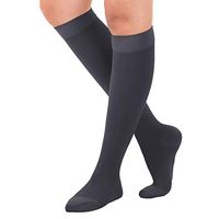 Made in USA Opaque Compression Socks Knee-Hi Closed Toe 20-30mmHg Grey Small