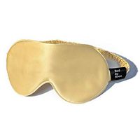 Silk Eye Mask & Silk Sleep Mask with Carry Pouch - BED by NOON - Natural Mulberry Eye Cover with Anti-Tangle Strap Universal Fit for Women and Men. Best mask for Travel, Sleep and Meditation. (Gold)
