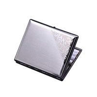 HXSD Stainless Steel Cigarette Case, Carved 16 Creative Light Men's Ultra-Thin Metal Genuine Smoking, Birthday Gift (Color : Silver)