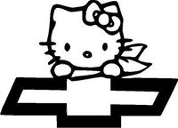 HELLO KITTY Chevy Bow Tie -Vinyl Sticker|Cars Trucks Vans Walls Laptop