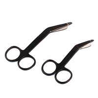LAJA IMPORTS 2 Pcs Lister Bandage Scissors 3.5"+4.5" Black Color EMT Shears Scissors Instruments