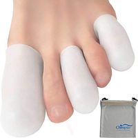 Chiroplax Gel Toe Cap (6 Caps+ Pouch) Toe Sleeve Protector Cushions Pads Guard Separator for Bunion Hammer Toe Callus Corn Blister Missing Ingrown Nails Ballet Pointe (Combo - 4Ss 2Ls, White)