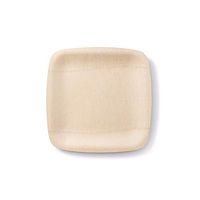 bambu, Veneerware Disposable Bamboo Square Plates, 100% Biodegradable Flat Tableware - 9", Pack of 25