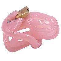 Bantie Male Control Device Chatity Cage with 4 Rings for Convenient Use (Pink, Short)