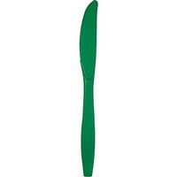 Club Pack of 288 Emerald Green Premium Heavy-Duty Plastic Party Knives
