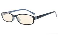 Eyekepper Small Reading Glasses, UV Protection, Anti Glare, Anti-Reflective Readers (Blue, Yellow Tinted Lenses) +1.25