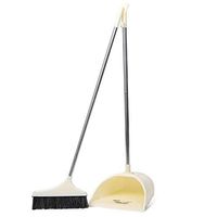 Broom and Dustpan With Long Handle Telescopic Up Stainless steel rod Extra Long Handle Non-stick Hair Broom and Dustpan Soft Brush Non-Slip Handle Broom Set Used for Home Kitchen Schools