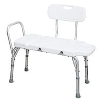 Adjustable Bath/Shower/Transfer Chair with Backrest/White Coating