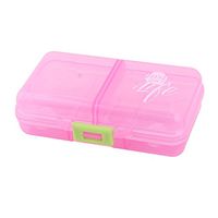 uxcell PP Outdoor Travel 8 Compartments Medicine Pill Storage Holder Case Box Pink