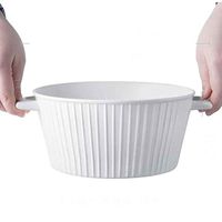 Bowl Bowls Dishware Soup Bowl, Binaural Vintage Ceramic 8.5 Inch Large Capacity Ramen Bowl Home Fruit Salad Bowl Dish Bowl for Home Kitchen Restaurant Tableware Snack Bowl Dessert Bowl for kitche Hote