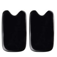 HEALIFTY 2Pcs Natural Horn Scraping Plate Scraping Therapy Chinese Traditional Acupuncture Massager Board Skin Care Board Face Body Tool
