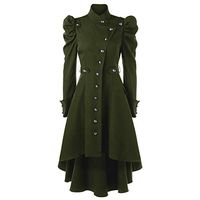Sttech1 Women Vintage Steampunk Windbreaker Long Coat Gothic Overcoat Ladies Retro Jacket Woolen Coat Fit for Party